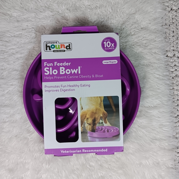 NWT Outward Hound Purple Slo Feeder Bowl - Picture 1 of 6